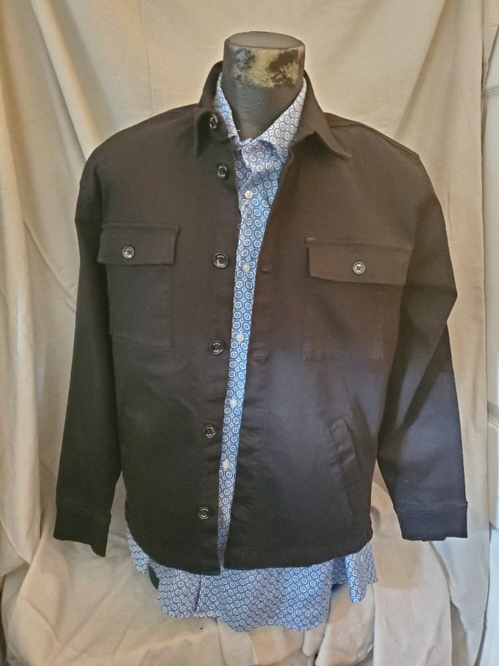 Men's Common People Wright Denim 4 Pocket Shirt Sz Medium